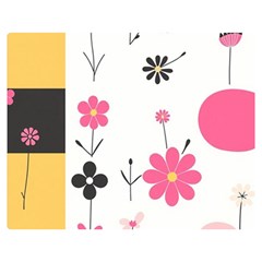  Minimalist Pattern With Simple Lines,flower And Shapes, Creating A Clean And Modern Two Sides Premium Plush Fleece Blanket (teen Size)