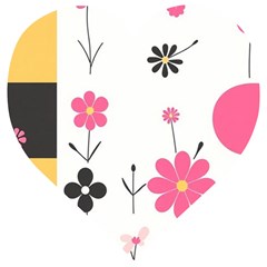  Minimalist Pattern With Simple Lines,flower And Shapes, Creating A Clean And Modern Wooden Puzzle Heart by myclothy