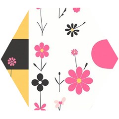  Minimalist Pattern With Simple Lines,flower And Shapes, Creating A Clean And Modern Wooden Puzzle Hexagon by myclothy