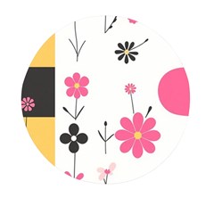  Minimalist Pattern With Simple Lines,flower And Shapes, Creating A Clean And Modern Mini Round Pill Box (pack Of 5)