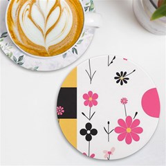  Minimalist Pattern With Simple Lines,flower And Shapes, Creating A Clean And Modern Uv Print Round Tile Coaster