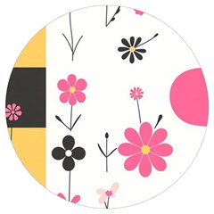  Minimalist Pattern With Simple Lines,flower And Shapes, Creating A Clean And Modern Round Trivet