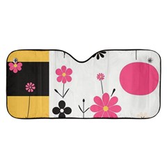  Minimalist Pattern With Simple Lines,flower And Shapes, Creating A Clean And Modern Car Windshield Sunshade by myclothy