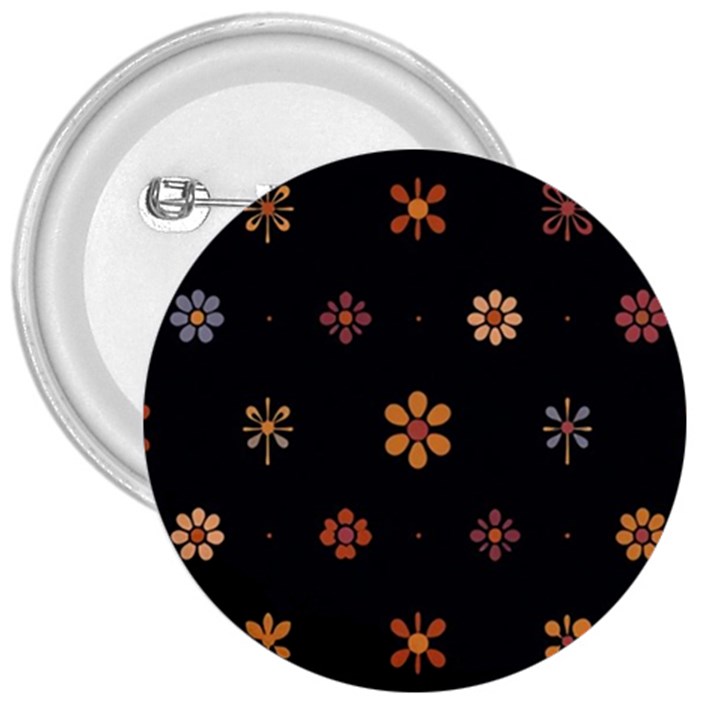 Minimalist Pattern With Simple Lines,flower And Shapes, Creating A Clean And Modern 3  Buttons