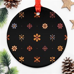 Minimalist Pattern With Simple Lines,flower And Shapes, Creating A Clean And Modern Ornament (round)