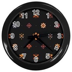 Minimalist Pattern With Simple Lines,flower And Shapes, Creating A Clean And Modern Wall Clock (black)