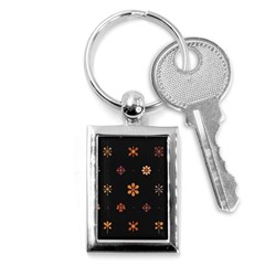 Minimalist Pattern With Simple Lines,flower And Shapes, Creating A Clean And Modern Key Chain (rectangle)