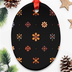 Minimalist Pattern With Simple Lines,flower And Shapes, Creating A Clean And Modern Oval Ornament (two Sides) by myclothy