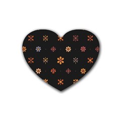 Minimalist Pattern With Simple Lines,flower And Shapes, Creating A Clean And Modern Rubber Coaster (heart)