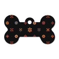 Minimalist Pattern With Simple Lines,flower And Shapes, Creating A Clean And Modern Dog Tag Bone (two Sides)