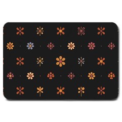 Minimalist Pattern With Simple Lines,flower And Shapes, Creating A Clean And Modern Large Doormat by myclothy