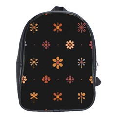 Minimalist Pattern With Simple Lines,flower And Shapes, Creating A Clean And Modern School Bag (large)