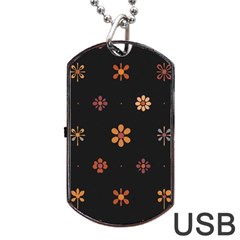 Minimalist Pattern With Simple Lines,flower And Shapes, Creating A Clean And Modern Dog Tag Usb Flash (one Side)