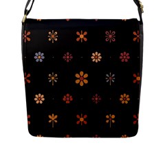 Minimalist Pattern With Simple Lines,flower And Shapes, Creating A Clean And Modern Flap Closure Messenger Bag (l)