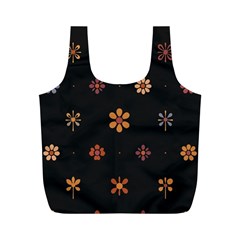 Minimalist Pattern With Simple Lines,flower And Shapes, Creating A Clean And Modern Full Print Recycle Bag (m)