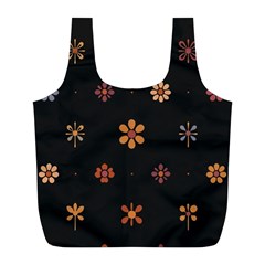 Minimalist Pattern With Simple Lines,flower And Shapes, Creating A Clean And Modern Full Print Recycle Bag (l)