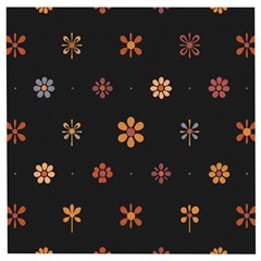 Minimalist Pattern With Simple Lines,flower And Shapes, Creating A Clean And Modern Wooden Puzzle Square