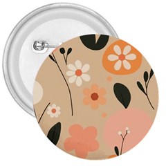 Minimalist Pattern With Simple Lines,flower And Shapes, Creating A Clean And Modern 3  Buttons