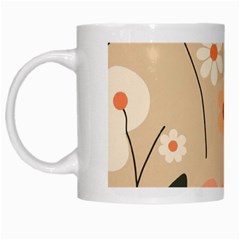 Minimalist Pattern With Simple Lines,flower And Shapes, Creating A Clean And Modern White Mug