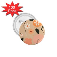 Minimalist Pattern With Simple Lines,flower And Shapes, Creating A Clean And Modern 1 75  Buttons (100 Pack) 