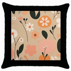 Minimalist Pattern With Simple Lines,flower And Shapes, Creating A Clean And Modern Throw Pillow Case (black)