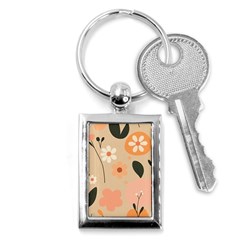 Minimalist Pattern With Simple Lines,flower And Shapes, Creating A Clean And Modern Key Chain (rectangle)