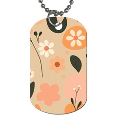 Minimalist Pattern With Simple Lines,flower And Shapes, Creating A Clean And Modern Dog Tag (one Side)