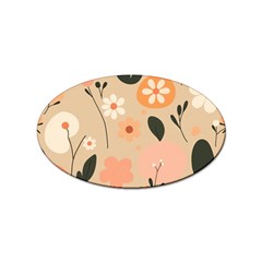 Minimalist Pattern With Simple Lines,flower And Shapes, Creating A Clean And Modern Sticker Oval (100 Pack)