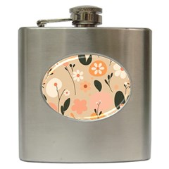 Minimalist Pattern With Simple Lines,flower And Shapes, Creating A Clean And Modern Hip Flask (6 Oz)