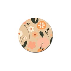 Minimalist Pattern With Simple Lines,flower And Shapes, Creating A Clean And Modern Golf Ball Marker (4 Pack)