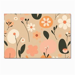 Minimalist Pattern With Simple Lines,flower And Shapes, Creating A Clean And Modern Postcard 4 x 6  (pkg Of 10)