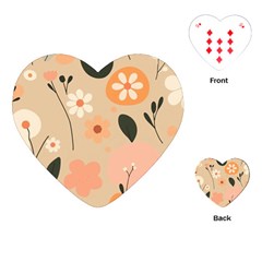 Minimalist Pattern With Simple Lines,flower And Shapes, Creating A Clean And Modern Playing Cards Single Design (heart)