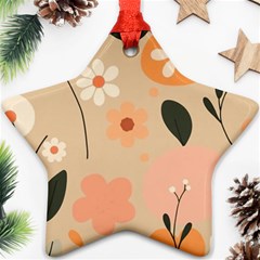 Minimalist Pattern With Simple Lines,flower And Shapes, Creating A Clean And Modern Star Ornament (two Sides)