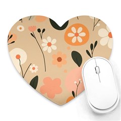 Minimalist Pattern With Simple Lines,flower And Shapes, Creating A Clean And Modern Heart Mousepad by myclothy