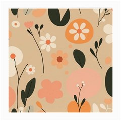 Minimalist Pattern With Simple Lines,flower And Shapes, Creating A Clean And Modern Medium Glasses Cloth