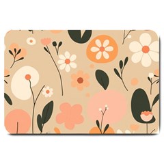 Minimalist Pattern With Simple Lines,flower And Shapes, Creating A Clean And Modern Large Doormat