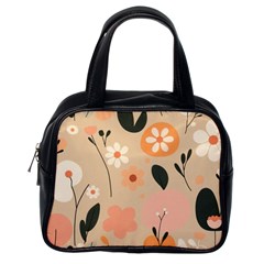 Minimalist Pattern With Simple Lines,flower And Shapes, Creating A Clean And Modern Classic Handbag (one Side)