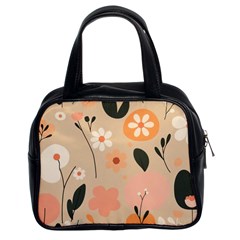 Minimalist Pattern With Simple Lines,flower And Shapes, Creating A Clean And Modern Classic Handbag (two Sides)