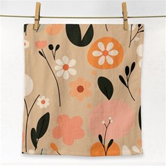 Minimalist Pattern With Simple Lines,flower And Shapes, Creating A Clean And Modern Face Towel