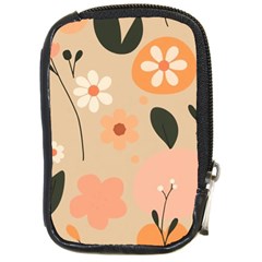 Minimalist Pattern With Simple Lines,flower And Shapes, Creating A Clean And Modern Compact Camera Leather Case