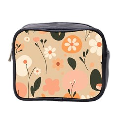 Minimalist Pattern With Simple Lines,flower And Shapes, Creating A Clean And Modern Mini Toiletries Bag (two Sides)