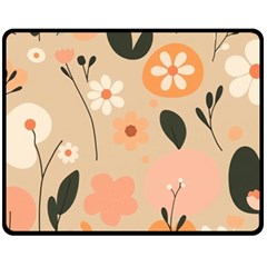 Minimalist Pattern With Simple Lines,flower And Shapes, Creating A Clean And Modern Fleece Blanket (medium)