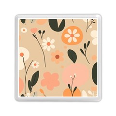 Minimalist Pattern With Simple Lines,flower And Shapes, Creating A Clean And Modern Memory Card Reader (square)