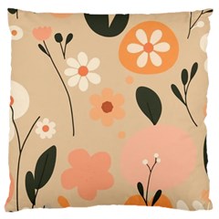 Minimalist Pattern With Simple Lines,flower And Shapes, Creating A Clean And Modern Large Cushion Case (two Sides)