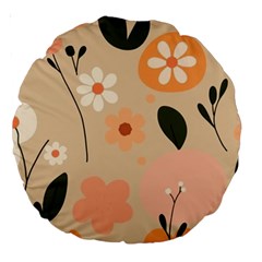 Minimalist Pattern With Simple Lines,flower And Shapes, Creating A Clean And Modern Large 18  Premium Round Cushions