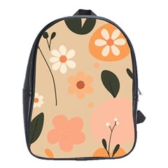 Minimalist Pattern With Simple Lines,flower And Shapes, Creating A Clean And Modern School Bag (xl)