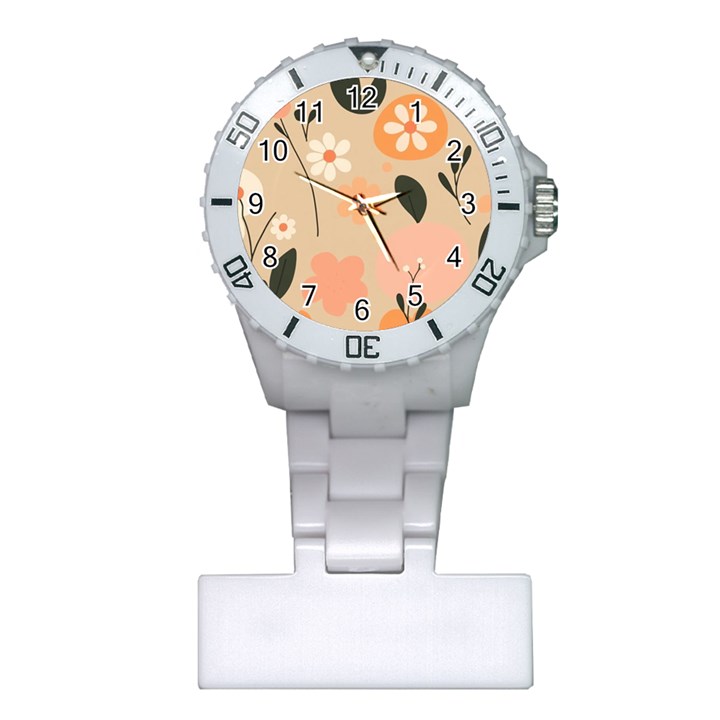 Minimalist Pattern With Simple Lines,flower And Shapes, Creating A Clean And Modern Plastic Nurses Watch