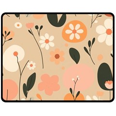 Minimalist Pattern With Simple Lines,flower And Shapes, Creating A Clean And Modern Two Sides Fleece Blanket (medium)