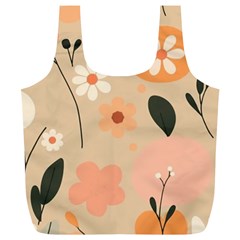 Minimalist Pattern With Simple Lines,flower And Shapes, Creating A Clean And Modern Full Print Recycle Bag (xl)