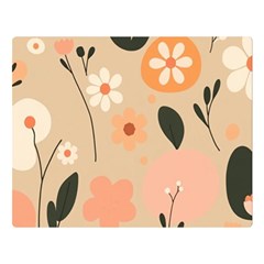 Minimalist Pattern With Simple Lines,flower And Shapes, Creating A Clean And Modern Two Sides Premium Plush Fleece Blanket (large)